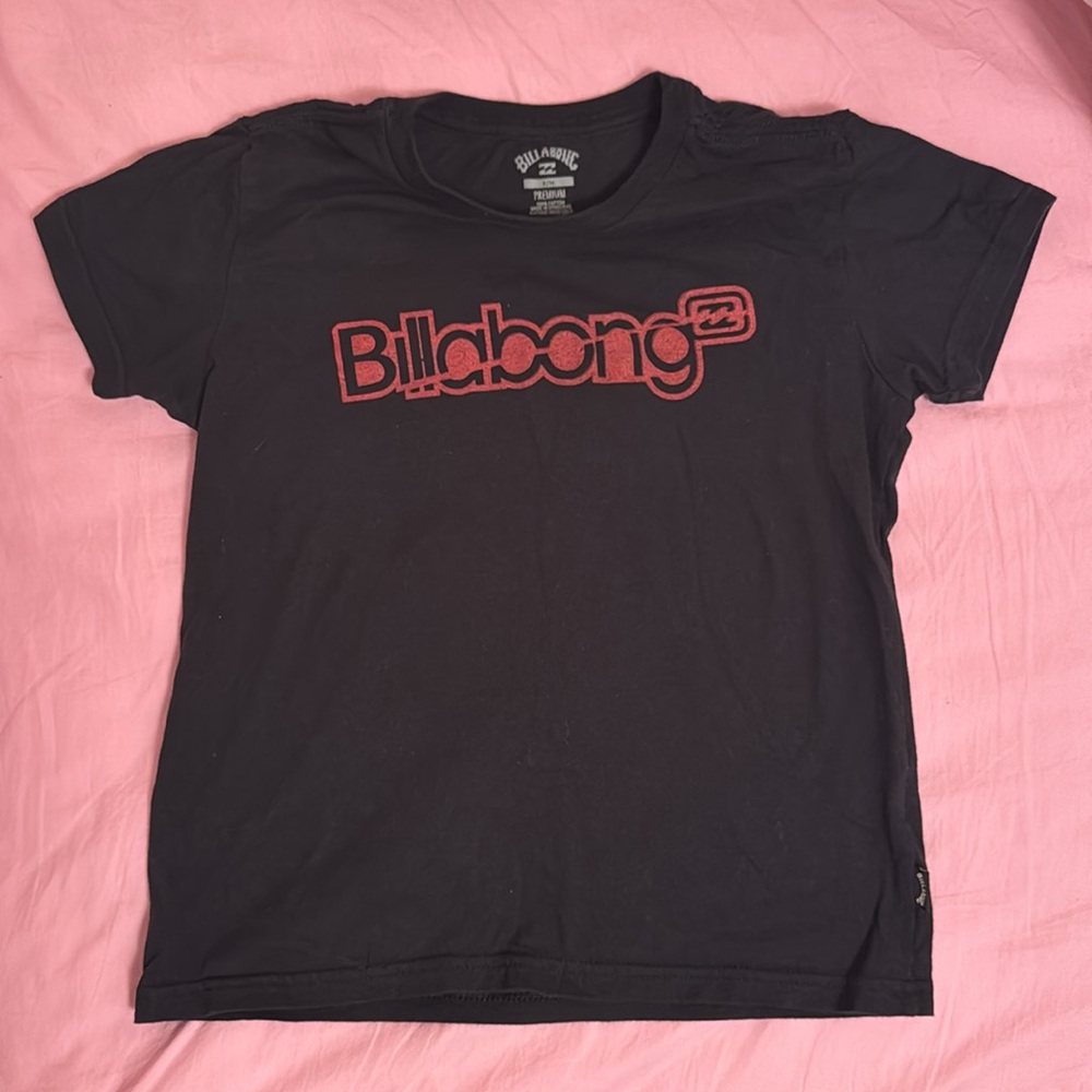 Billabong Black Tee with Red Logo